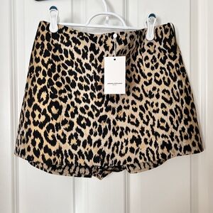 NWT Amanda Uprichard Cheetah Print Skirt w shorts